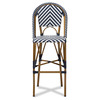 Baxton Studio Ilene White and Blue Bamboo Style Stackable Bistro Bar Stool 150-8993